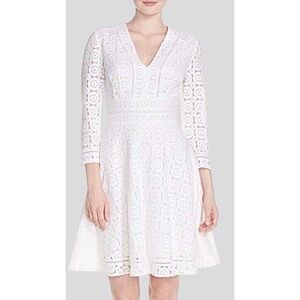 Eliza J Lace Medallion Fit and Flare Dress